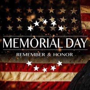 Closed Memorial Day, 2023