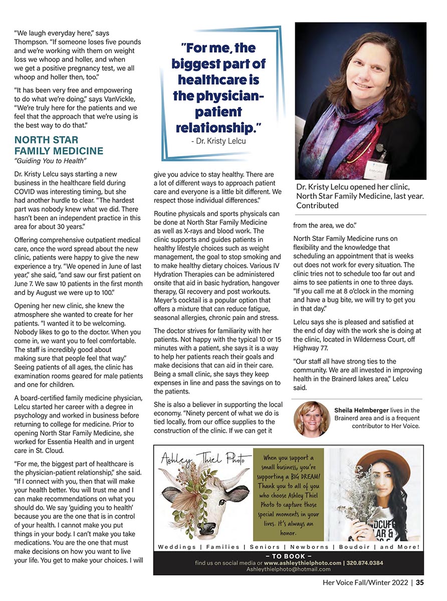 Dr. Lelcu in Her Voice Magazine