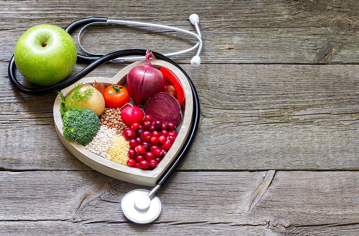A heart healthy diet helps control cholesterol.