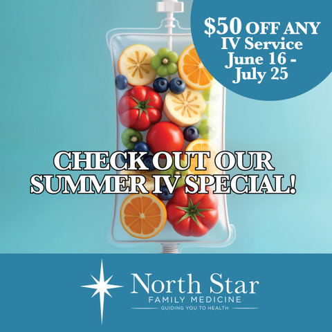 Summer IV Special. $50 off any IV from June 16-July 25.