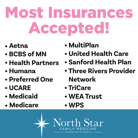 Insurance Accepted at North Star Family Medicine. 